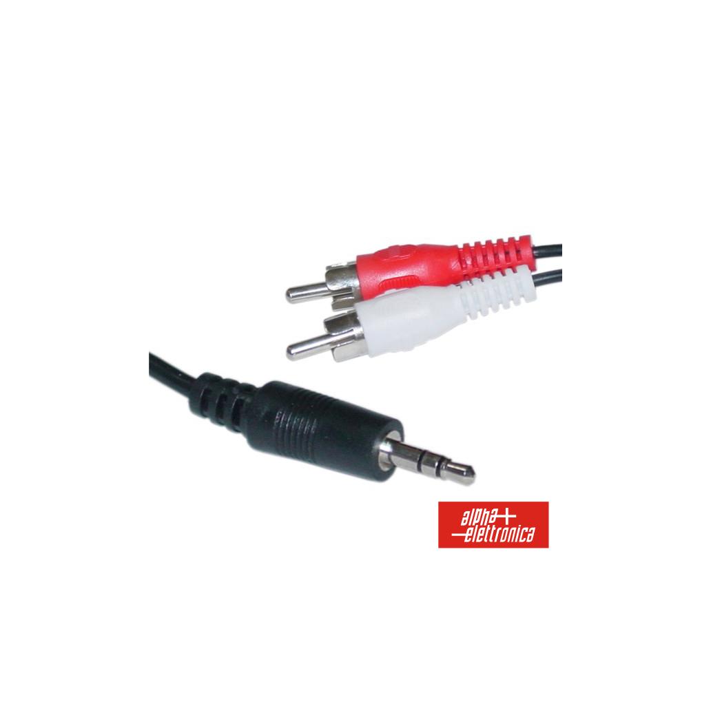 Cabo Jack 3.5mm Macho St / 2-Rca Macho 2.5m (imagem para) Cabo Jack 3.5mm Macho St / 2-Rca Macho 2.5m