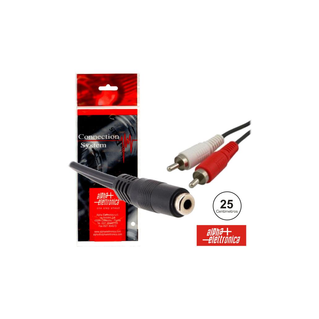 Cabo Jack 3.5mm Fêmea / 2-RCA Macho 0.25m Polybag (imagem para) Cabo Jack 3.5mm Fêmea / 2-RCA Macho 0.25m Polybag