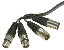 Cabo 2x2 XLR Macho/Femea 0,5mt (imagem para) Cabo 2x2 XLR Macho/Femea 0,5mt