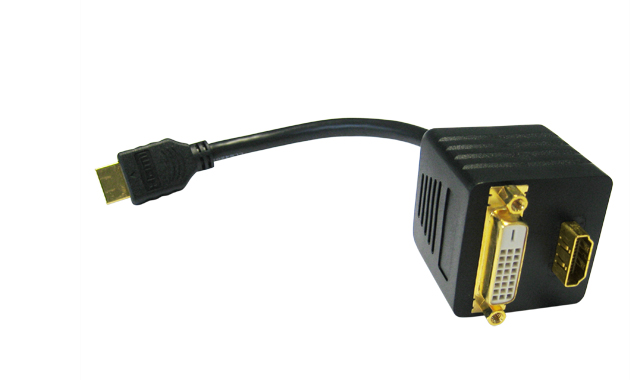 Adaptador HDMI Mch - HDMI Fêm.+ DVI-D Fêm (24+1) - 0,20mt (imagem para) Adaptador HDMI Mch - HDMI Fêm.+ DVI-D Fêm (24+1) - 0,20mt