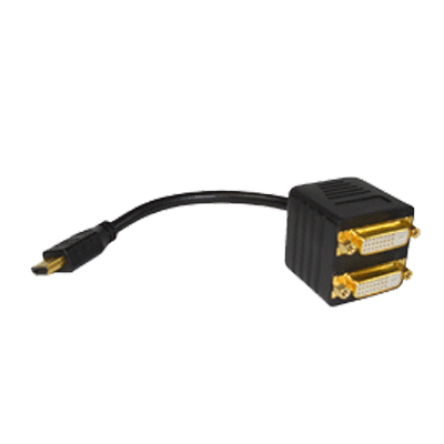 Adaptador HDMI Mch - 2 x DVI-D Fêm 24+1 - 0,20mt (imagem para) Adaptador HDMI Mch - 2 x DVI-D Fêm 24+1 - 0,20mt