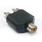 Ficha Adaptadora 2 RCA Macho - 1 RCA Femea (imagem para) Ficha Adaptadora 2 RCA Macho - 1 RCA Femea