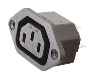 Ficha Painel IEC320 - 250V 10/15A (imagem para) Ficha Painel IEC320 - 250V 10/15A