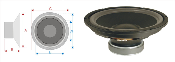 Altifalante Woofer 12" 150w - Redondo (imagem para) Altifalante Woofer 12" 150w - Redondo