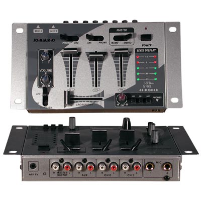 Mesa de Mistura Audio 3 canais + 2 Mic