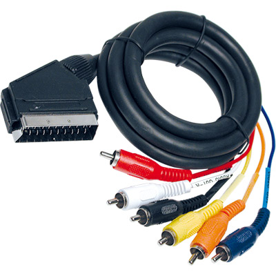 Cabo Scart- 6.RCA Macho ST. (=2.0690) Blister (imagem para) Cabo Scart- 6.RCA Macho ST. (=2.0690) Blister