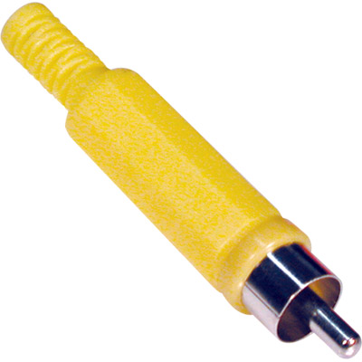 Ficha RCA Macho Plastico - Amarela (imagem para) Ficha RCA Macho Plastico - Amarela