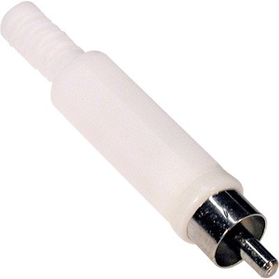 Ficha RCA Macho Plastico - Branca (imagem para) Ficha RCA Macho Plastico - Branca