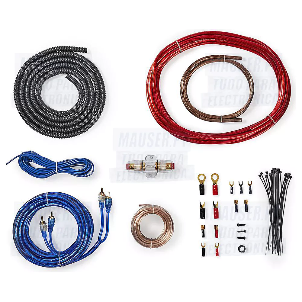 Kit de instalação de amplificador para auto-rádio 800W - Nedis CKIT910VA (imagem para) Kit de instalação de amplificador para auto-rádio 800W - Nedis CKIT910VA