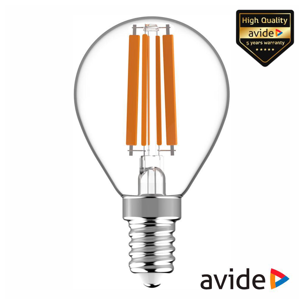 Lâmpada LED E14 Globo Filamento 6.5W 230V 4000K 806lm AVIDE (imagem para) Lâmpada LED E14 Globo Filamento 6.5W 230V 4000K 806lm AVIDE