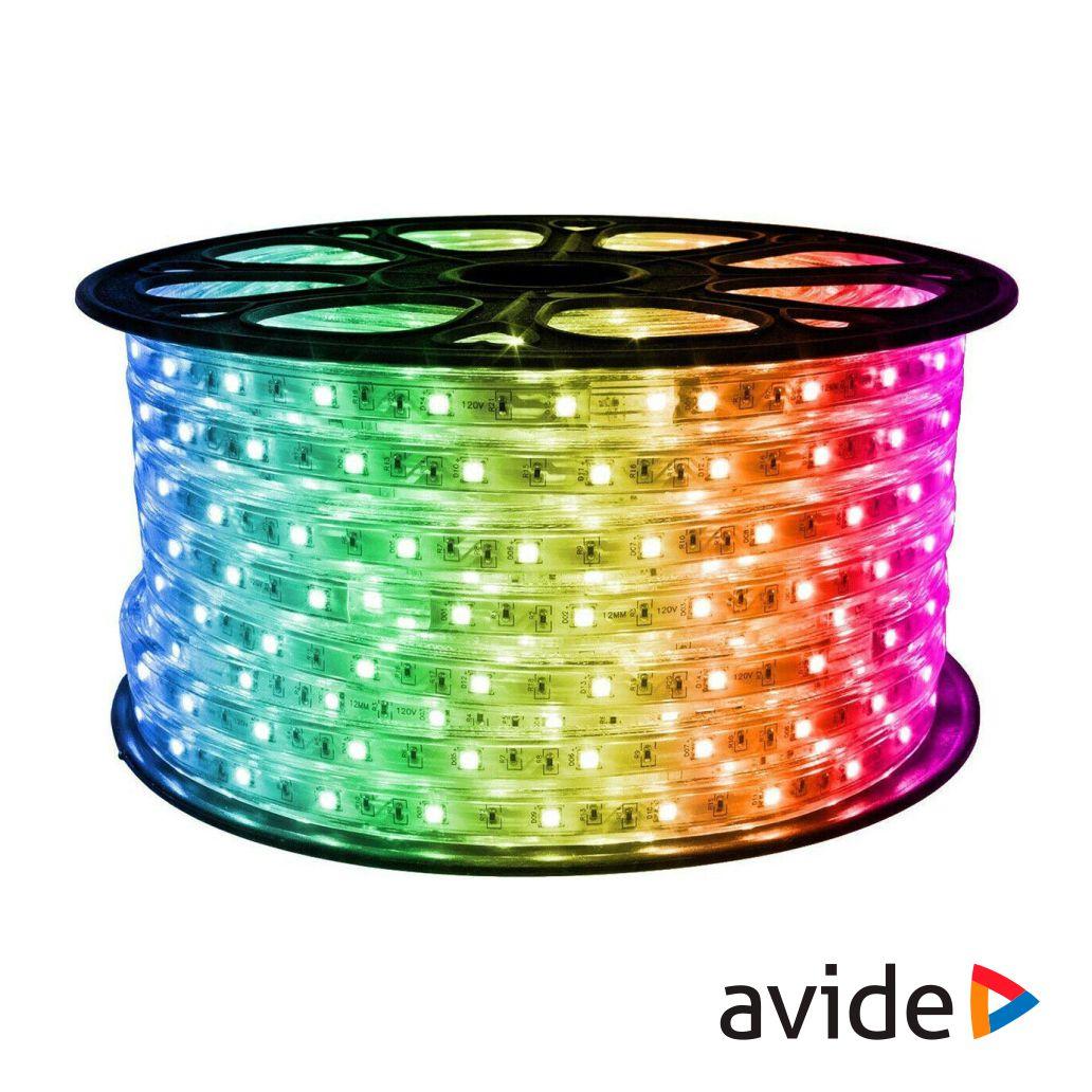 Fita 3000 LEDS 5050 RGB 220V 50m 14.4W/m IP67 AVIDE (imagem para) Fita 3000 LEDS 5050 RGB 220V 50m 14.4W/m IP67 AVIDE