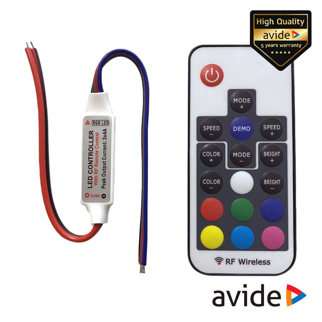 Controlador P/ Fita LEDS RGB 12V C/ Comando AVIDE (imagem para) Controlador P/ Fita LEDS RGB 12V C/ Comando AVIDE