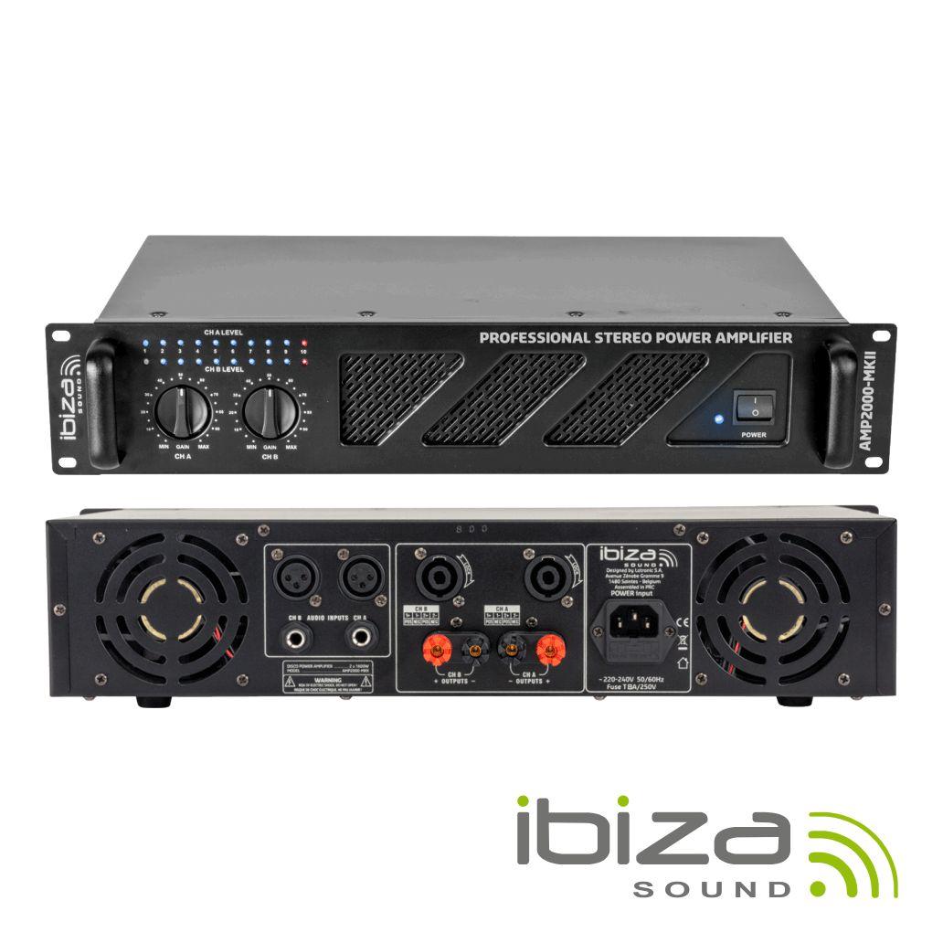 Amplificador Áudio 19" 2x1500W IBIZA (imagem para) Amplificador Áudio 19" 2x1500W IBIZA