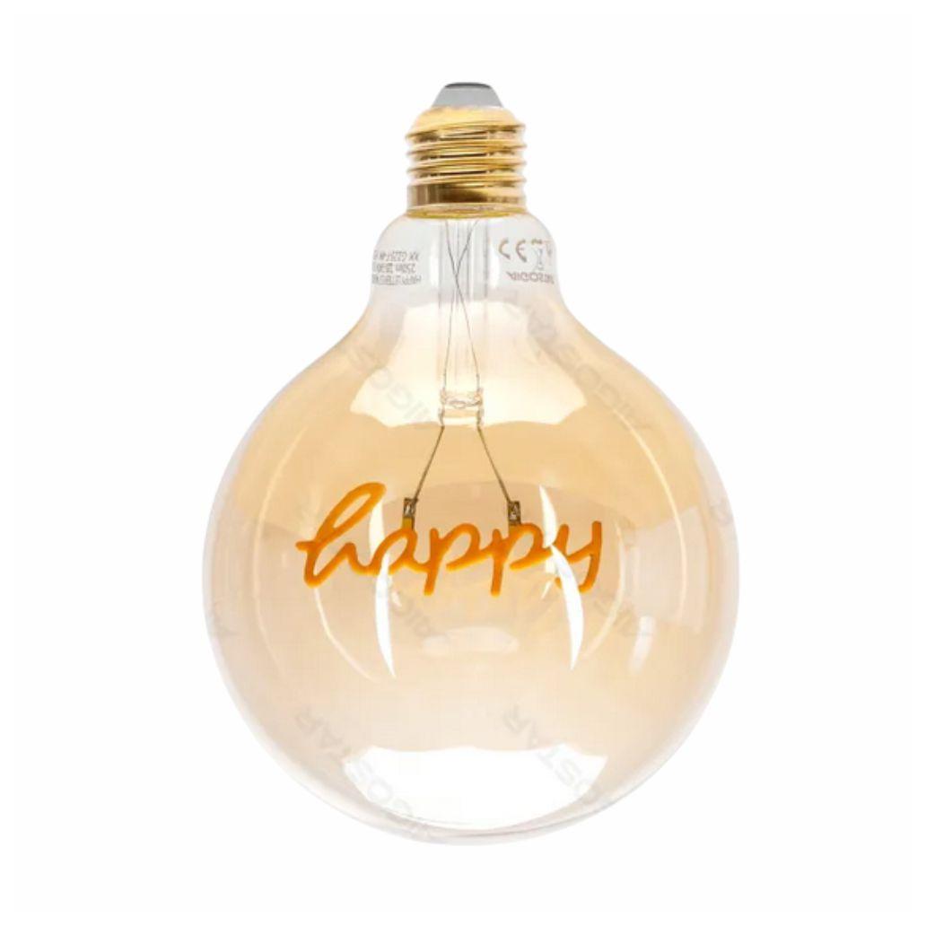 Lâmpada LED E27 Globo Filamento "Happy "4W 230V 1800K 250lm (imagem para) Lâmpada LED E27 Globo Filamento "Happy "4W 230V 1800K 250lm