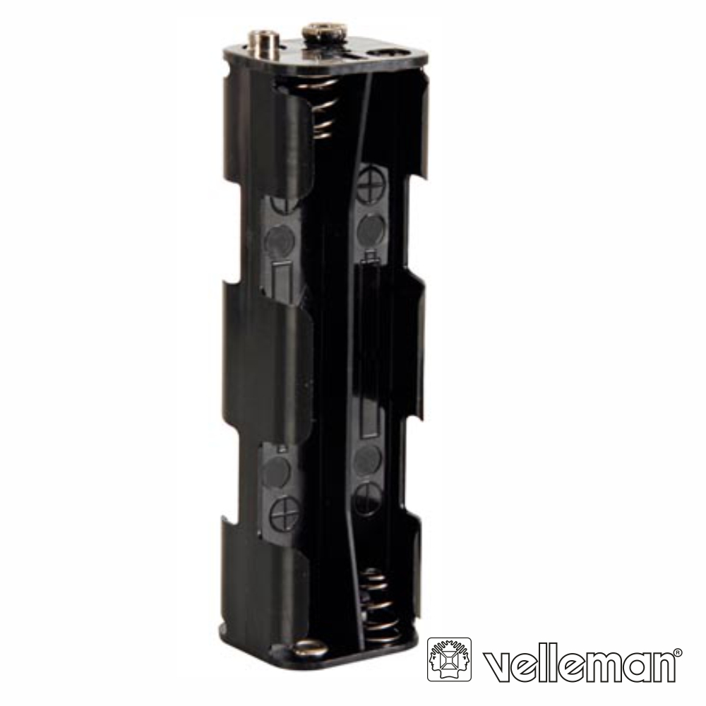 SUPORTE P/ 8 PILHAS AA C/ TERMINAIS CLIP VELLEMAN (imagem para) SUPORTE P/ 8 PILHAS AA C/ TERMINAIS CLIP VELLEMAN