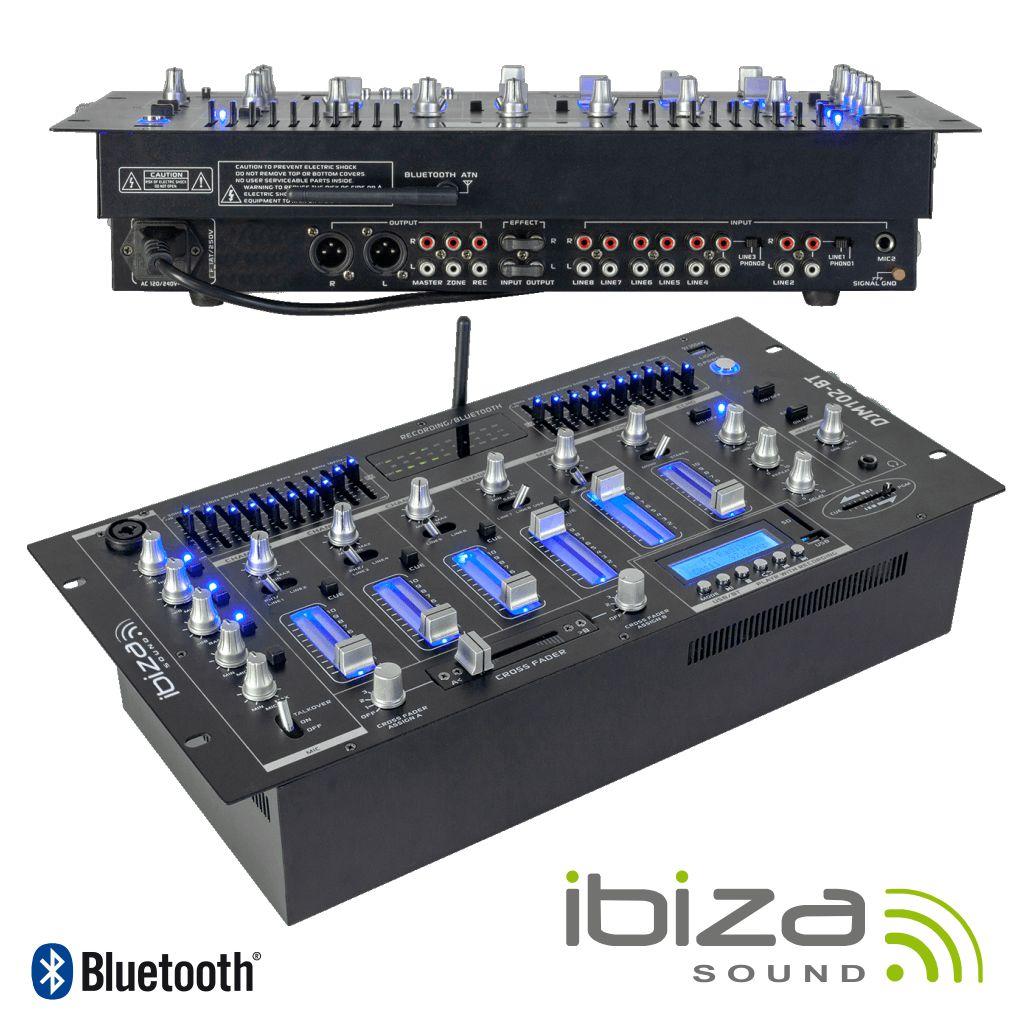 Mesa De Mistura 19" 5u 6 Canais Com USB-BT Preta IBIZA (imagem para) Mesa De Mistura 19" 5u 6 Canais Com USB-BT Preta IBIZA