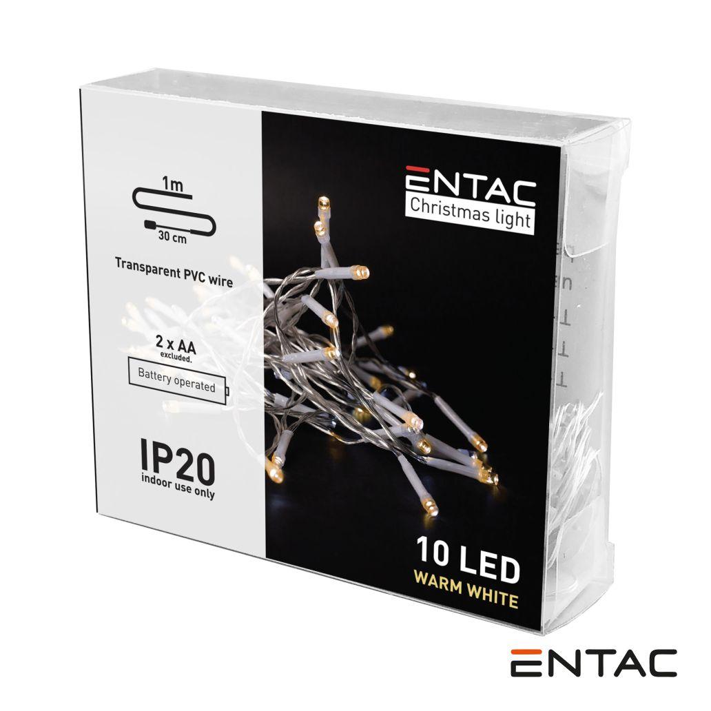 Luzes de Natal 10 LED 3000K a pilhas 1m ENTAC (imagem para) Luzes de Natal 10 LED 3000K a pilhas 1m ENTAC