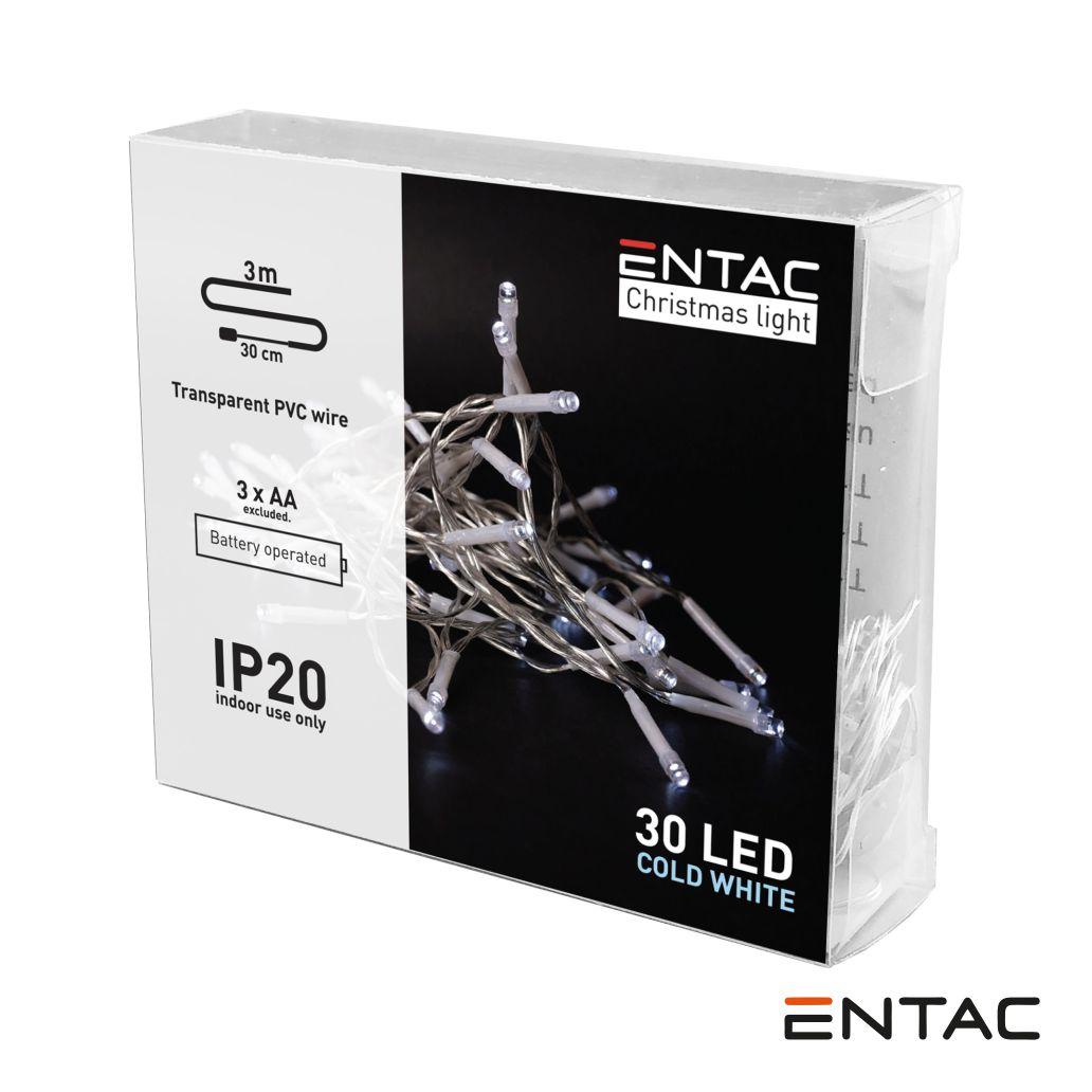 Luzes de Natal 30 LED 6400K a pilhas 3m ENTAC (imagem para) Luzes de Natal 30 LED 6400K a pilhas 3m ENTAC