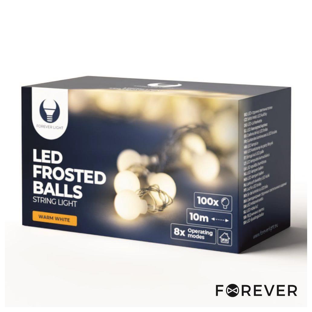 Luzes de Natal 100 LED Branco Quente Bolas Decorativas 10m (imagem para) Luzes de Natal 100 LED Branco Quente Bolas Decorativas 10m