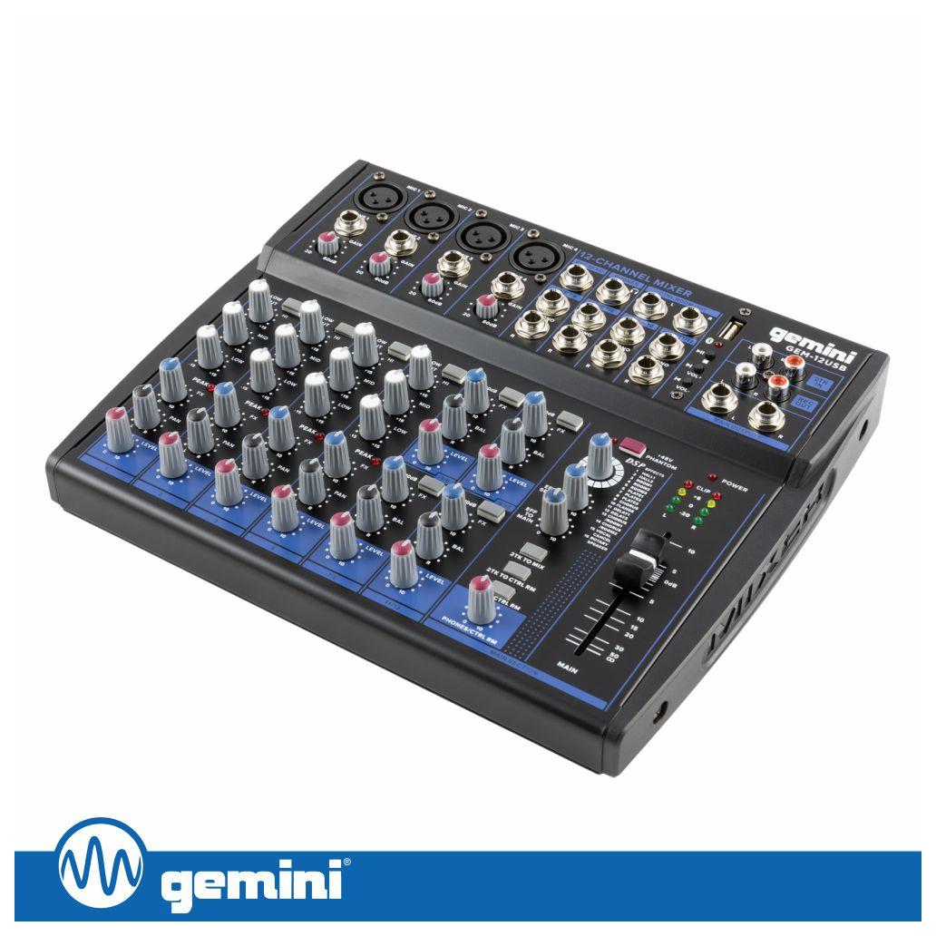 Mesa De Mistura 12 Canais USB/BT/Phantom GEMINI (imagem para) Mesa De Mistura 12 Canais USB/BT/Phantom GEMINI