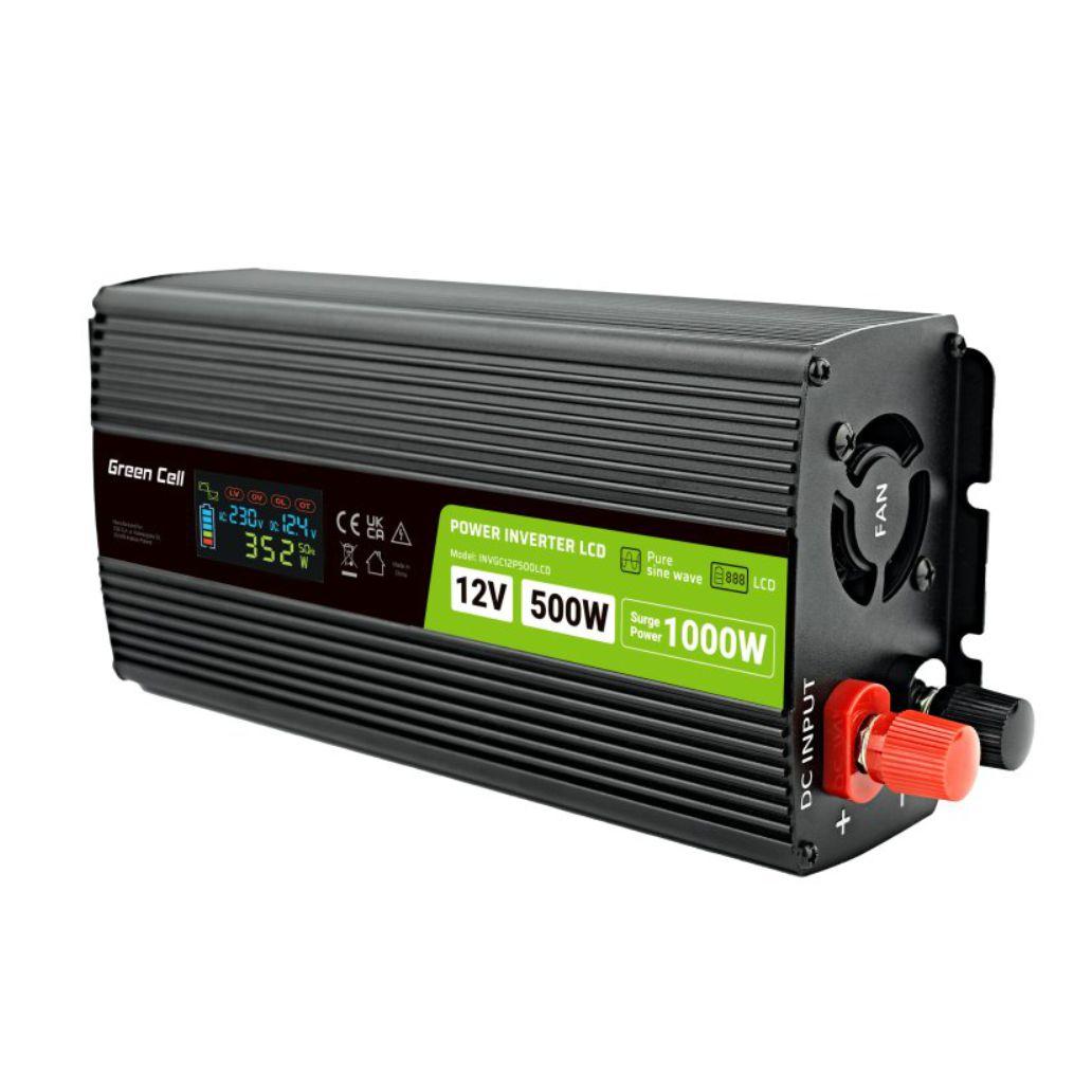 Conversor 12V-230V 500W Onda Pura C/ LCD GREEN CELL (imagem para) Conversor 12V-230V 500W Onda Pura C/ LCD GREEN CELL