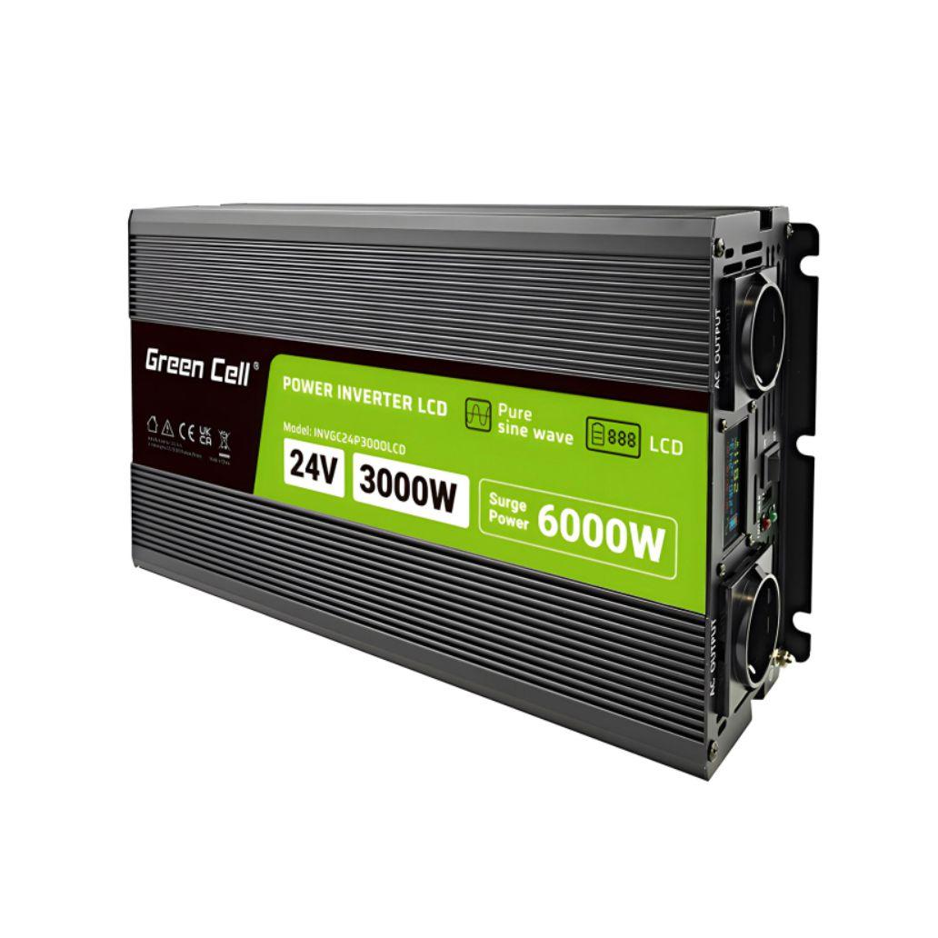 Conversor 24V-230V 3000W Onda Pura C/ LCD GREEN CELL (imagem para) Conversor 24V-230V 3000W Onda Pura C/ LCD GREEN CELL