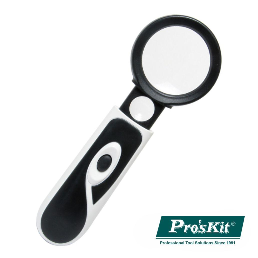 Lupa De Bolso 3x 20x C/ LED PROSKIT (imagem para) Lupa De Bolso 3x 20x C/ LED PROSKIT