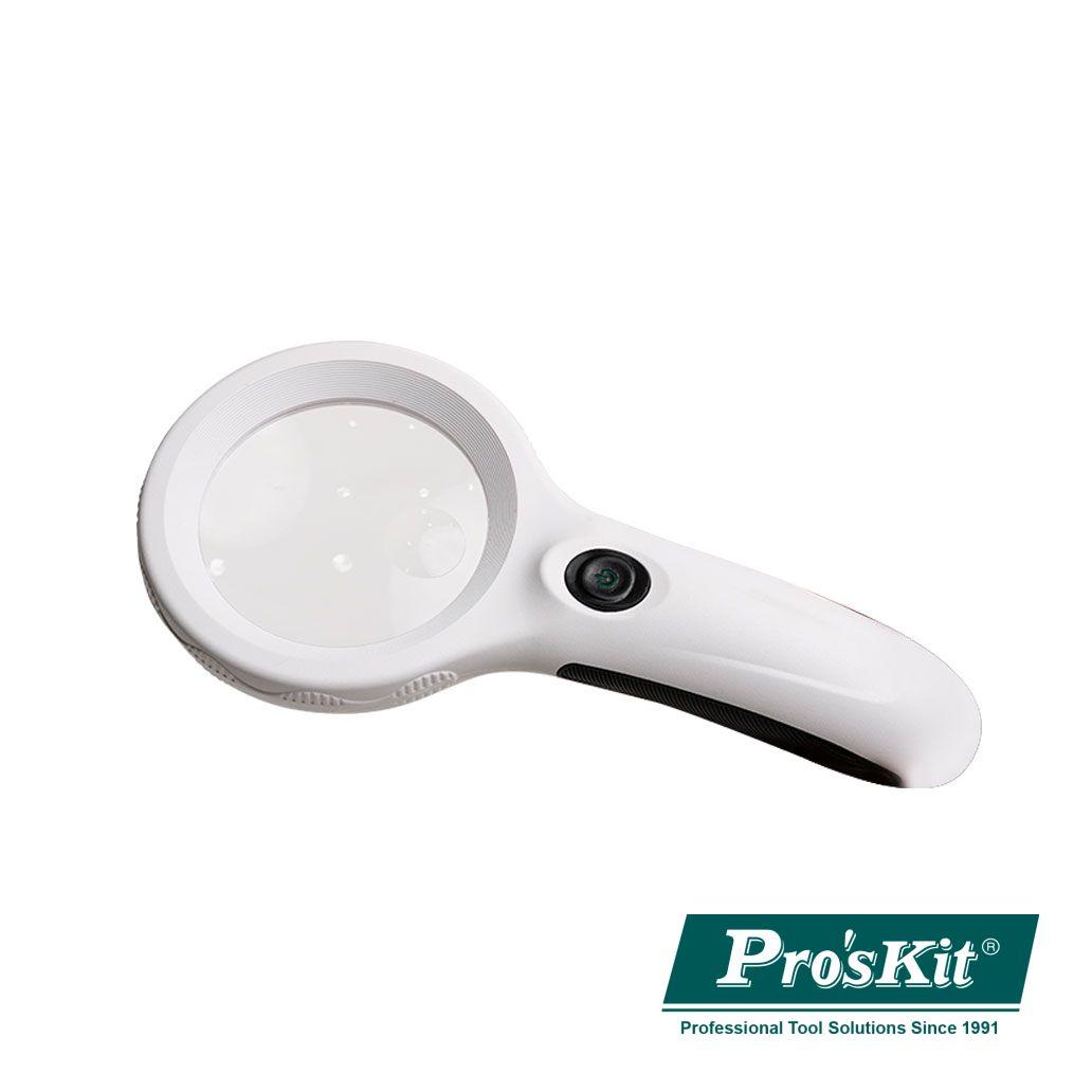 Lupa C/ Iluminação 8 LEDS 1 LED UV PROSKIT (imagem para) Lupa C/ Iluminação 8 LEDS 1 LED UV PROSKIT