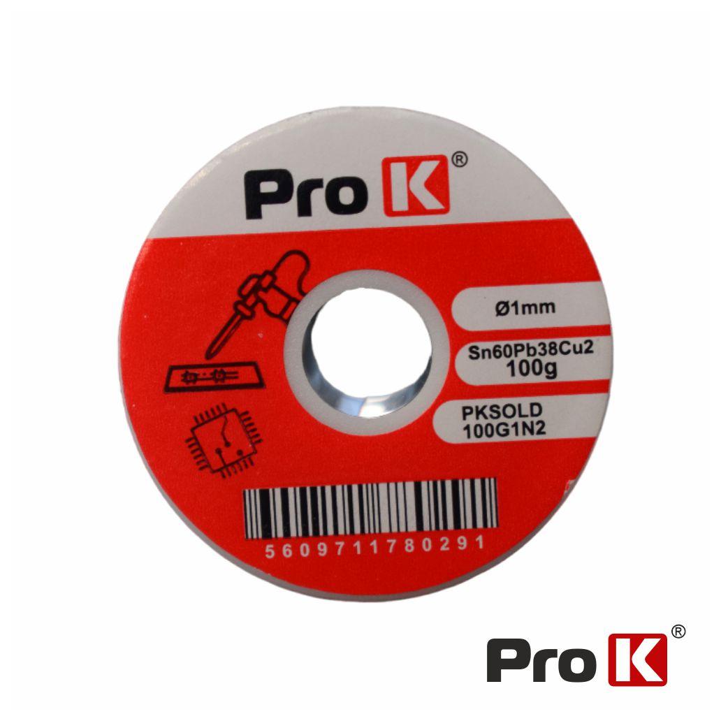 Solda 1mm Sn60Pb38Cu2 100g PROK (imagem para) Solda 1mm Sn60Pb38Cu2 100g PROK