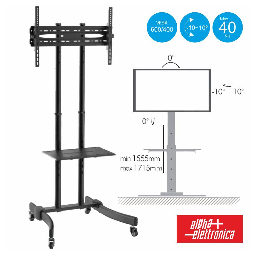 Suporte Chão LCD/LED 37/70" Inclinável 600/400 40kg ALPHA (imagem para) Suporte Chão LCD/LED 37/70" Inclinável 600/400 40kg ALPHA