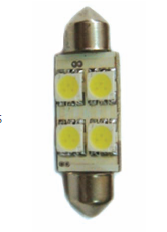 (imagem para) Lâmpada Tubular - 42mm 4 Leds p/ interior ou chapa de matrícula