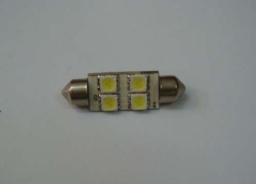 L�mpada Tubular - 39mm 4 Led p/ interiores ou chapa de matr�cula