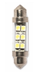 L�mpada Tubular - 39mm 6 Leds p/ interior ou chapa de matr�cula