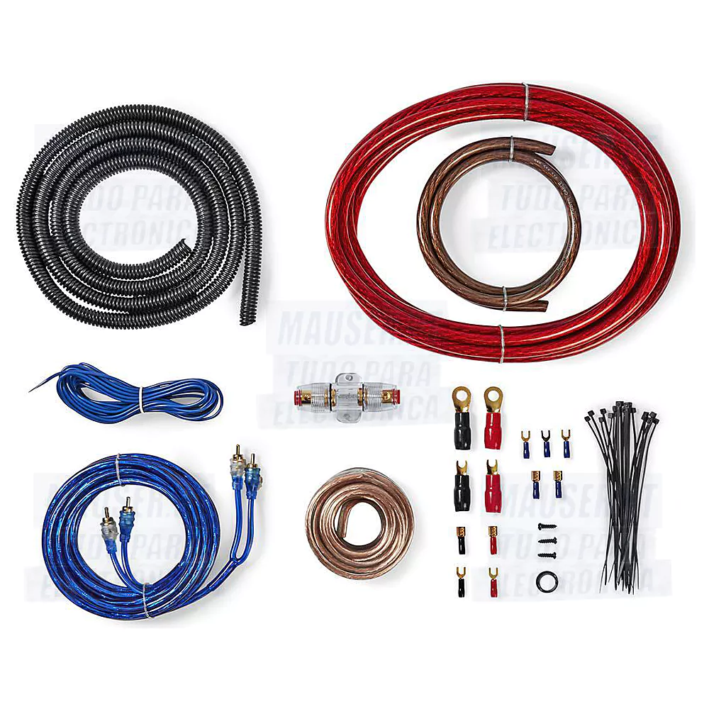 Kit de instalação de amplificador para auto-rádio 1200W - Nedis CKIT920VA (imagem para) Kit de instalação de amplificador para auto-rádio 1200W - Nedis CKIT920VA
