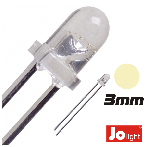 LED 3MM BRANCO QUENTE ALTO BRILHO (imagem para) LED 3MM BRANCO QUENTE ALTO BRILHO