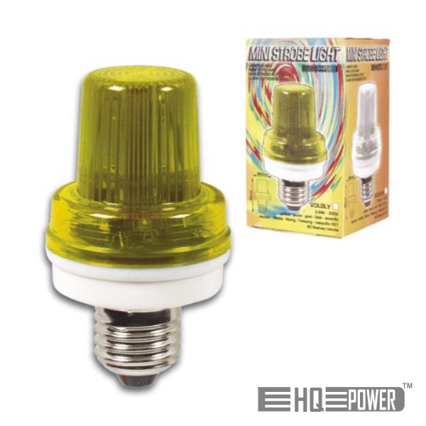 Lampada Mini Strobe 3,5 W / 230 V - E27 Amarela (imagem para) Lampada Mini Strobe 3,5 W / 230 V - E27 Amarela
