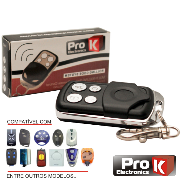 TELECOMANDO GARAGEM UNIVERSAL 4 CANAIS ROLING CODE PROK (imagem para) TELECOMANDO GARAGEM UNIVERSAL 4 CANAIS ROLING CODE PROK