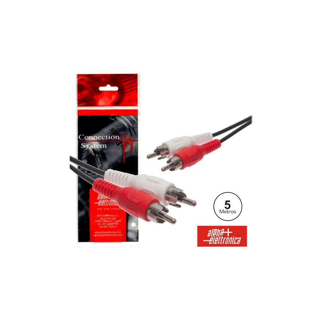 Cabo 2-Rca Macho / 2-Rca Macho 5m Pvc Polybag (imagem para) Cabo 2-Rca Macho / 2-Rca Macho 5m Pvc Polybag