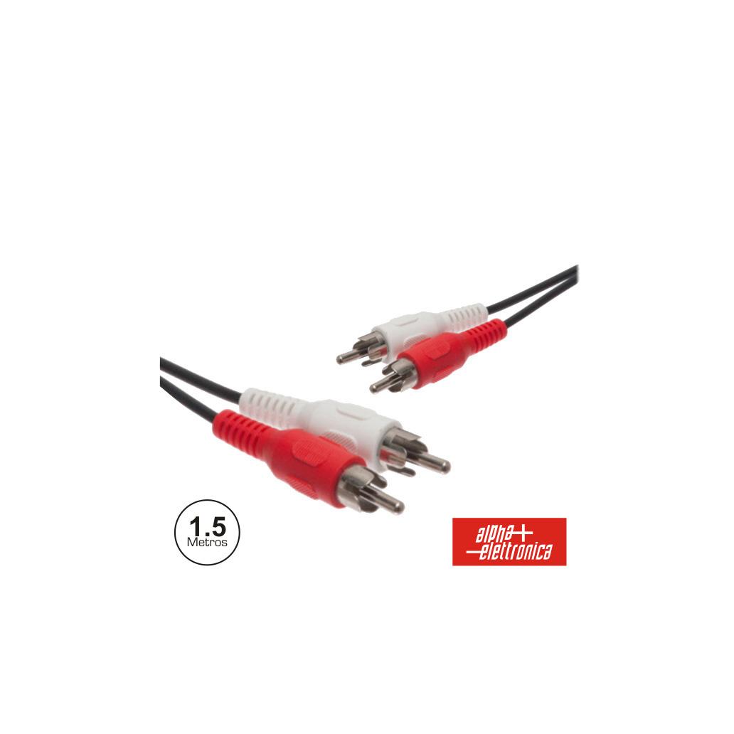 Cabo 2-Rca Macho / 2-Rca Macho 1.5m Pvc (imagem para) Cabo 2-Rca Macho / 2-Rca Macho 1.5m Pvc