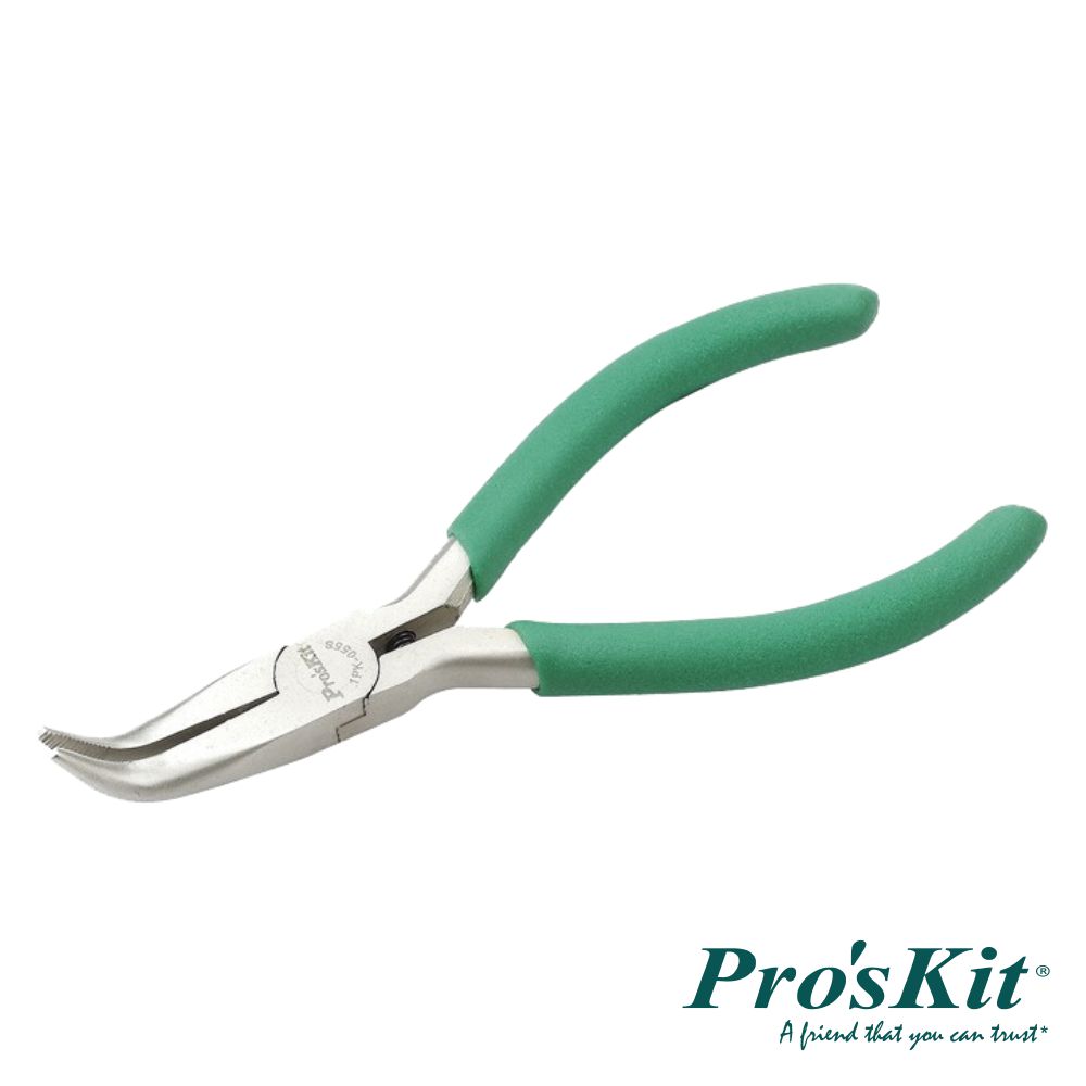 ALICATE DE PONTAS PLANAS CURVAS 130MM PROSKIT (imagem para) ALICATE DE PONTAS PLANAS CURVAS 130MM PROSKIT