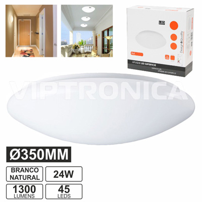 PAINEL LED REDONDO APLIQUE 45 LEDS 24W 35CM 4000K 1300 (imagem para) PAINEL LED REDONDO APLIQUE 45 LEDS 24W 35CM 4000K 1300