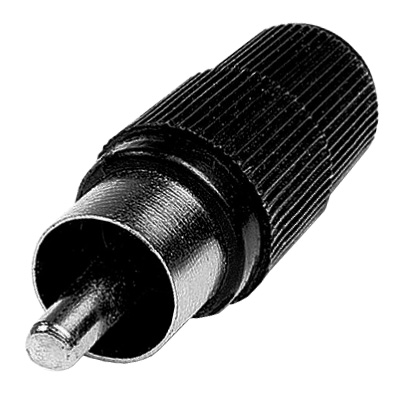 Ficha RCA Macho Plastico - Preta (imagem para) Ficha RCA Macho Plastico - Preta
