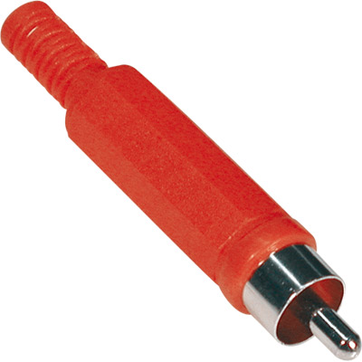 Ficha RCA Macho Plastico - Vermelha (imagem para) Ficha RCA Macho Plastico - Vermelha
