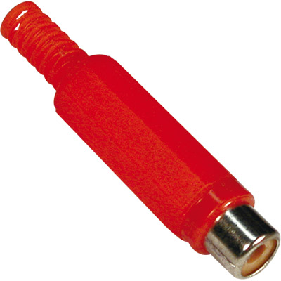 Ficha RCA Fêmea Plastico - Vermelha (imagem para) Ficha RCA Fêmea Plastico - Vermelha