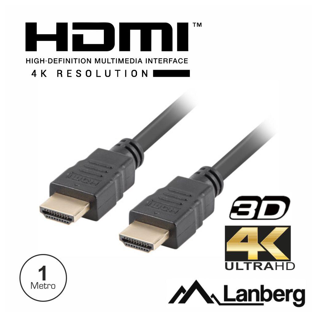 Cabo HDMI Dourado Macho / Macho 1.4 1m LANBERG (imagem para) Cabo HDMI Dourado Macho / Macho 1.4 1m LANBERG