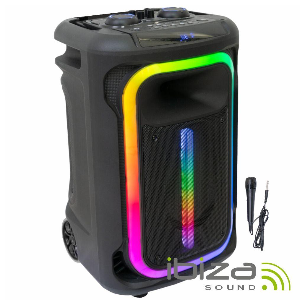Coluna Amplificada 12" 800W 1 MIC USB/BT/SD/AUX TWS IBIZA (imagem para) Coluna Amplificada 12" 800W 1 MIC USB/BT/SD/AUX TWS IBIZA