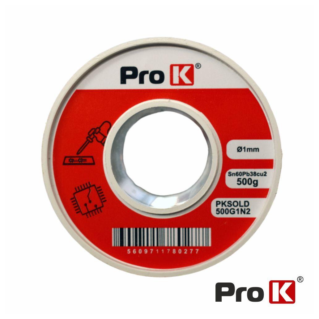 Solda 1mm Sn60Pb38Cu2 500g PROK (imagem para) Solda 1mm Sn60Pb38Cu2 500g PROK